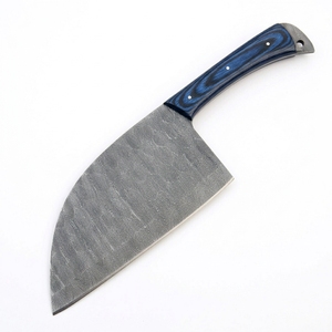 Cuchillo de carnicero ambidiestro hecho a mano de acero de Damasco con mango de madera y bolster, para cocina, cortar carne y huesos, directo de fábrica - Product Image 6