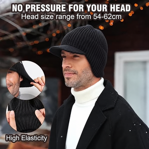 <b>Blue</b> Knitted Earflap Hat 100% Acrylic Winter Casual Wear for Adults Unisex 56-58CM Head Circumference - Product Image 5
