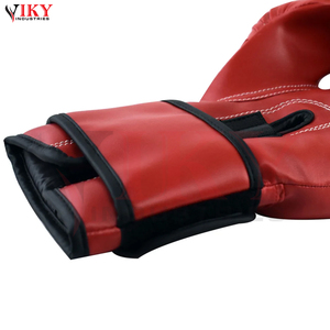 Gants de boxe en cuir rouge épais avec garniture noire, support de poignet, mousse multicouche, marque personnalisée, nouvelle arrivée, marque privée - Product Image 5