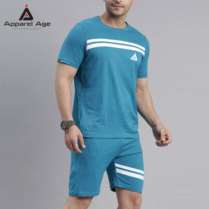Best Selling Custom Logo Design Cotton Men T-Shirt & Shorts <b>Sets</b> Breathable Two Piece Men Shorts <b>Set</b> With Side Pockets - Product Image 4