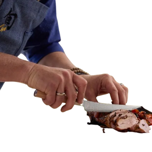 Couteau à désosser et à fileter de 6 pouces en acier Damas, lame courbée, couteau de cuisine pour la préparation de la viande de poisson, avec manche en bois de Pakka blond - Product Image 5