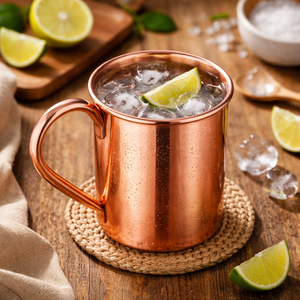 Juego de Tazas para Beber de Cobre 100% Puro |   Tazas de Metal con Acabado Martillado y Asa, Taza Premium para Bebidas, Regalo con Bolsa de Transporte - Product Image 2