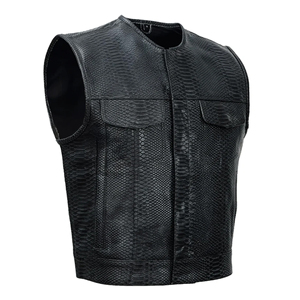 เสื้อกั๊กมอเตอร์ไซค์ขายส่งปี 2026 เสื้อกั๊กหนังวัวแท้เกรด A สำหรับผู้ชาย เสื้อกั๊กหนังสำหรับขี่มอเตอร์ไซค์ - Product Image 1