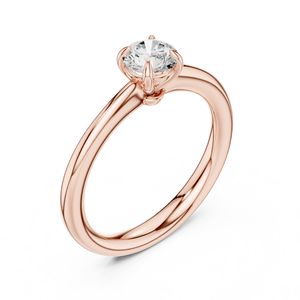 Impresionante Anillo Solitario de Moissanita con Corte Redondo - Anillo de Compromiso de Plata Vermeil Chapado en Oro Rosa de 14K para Mujer - Product Image 4