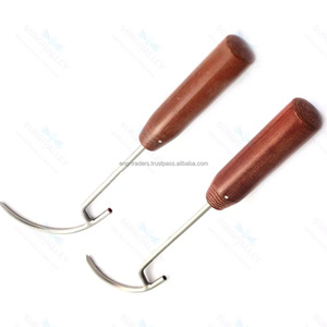 Juego profesional de 2 instrumentos ortopédicos de acero inoxidable de alta calidad, pasador de alambre manual con mango de fibra de madera, 45 mm, 70 mm, CE - Product Image 2