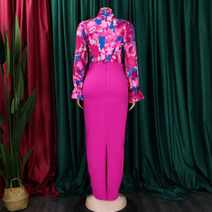 Plus Size Evening Dress Wholesale Women's Dress Floral Print 2 Piece set for Summer Spring Wholesale Factory Custom Manufacturer - Product Image 2