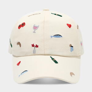 Gorra de Béisbol Bordada con Flores, 6 Paneles, Ajustable, Unisex, de Algodón, para Primavera/Verano, Moda Casual - Product Image 4