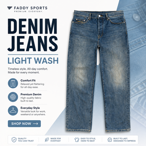 Jean en denim bleu indigo délavé coupe droite décontractée pour homme, finition délavée, logo personnalisé, marque privée, pantalon en denim streetwear - Product Image 5
