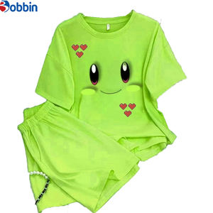 Ensemble 2 pièces personnalisé pour femme, nouvelle mode estivale, t-shirt et short de survêtement imprimés à motif dessin animé mignon, tenue décontractée ample - Product Image 4