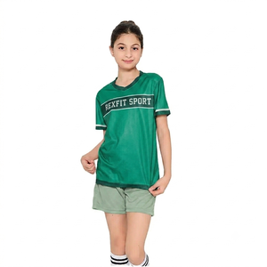Ensemble de t-shirt et short en mesh à col en V pour homme Rexfit Sport, respirant, pour l'été, 100% polyester, taille élastique, coupe régulière, maillot de sport - Product Image 3