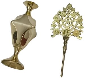 Porta Kajal de Latón Chapado en Oro Estilo Antiguo con Diseño Floral, Objeto Decorativo Moderno para Ramadán, Diwali, Decoración de Mesa para el Hogar, 1 Pieza - Product Image 2