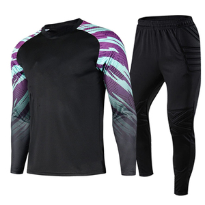 Highest Demanding <b>Padded</b> Design Goalkeeper Uniforms Sets Long Sleeve Jerseys Shirts Tops & Ankle Length Pants Set For Unisex - Product Image 6