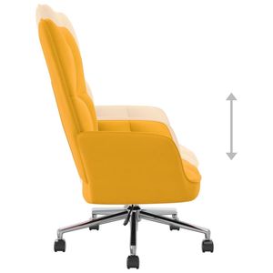 Sedia rilassante in velluto giallo senape per soggiorno - Product Image 6