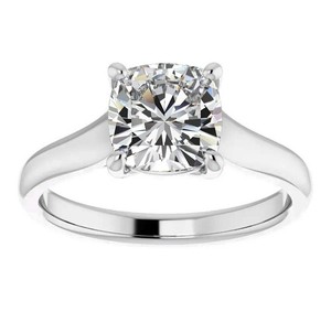 Cushion Cut 7MM Moissanite Prong Set <b>Solitaire</b> <b>Ring</b> 925 Sterling <b>Silver</b> 18K Gold Plated Luxury Engagement Wedding Promise <b>Ring</b> - Product Image 1