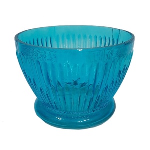 Pot de bougie de style classique de couleur bleu ciel rond en verre de luxe décoratif pour la maison fait à la main personnalisé en vrac - Product Image 1