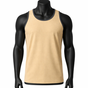 CAROLINA LEATHER INDUSTRY Camiseta sin Mangas para Hombre, Estilo Casual y Deportivo, Cuello Redondo, Spandex/Algodón, Diseño a Cuadros, Transpirable, 180g, Lo Más Popular - Product Image 1