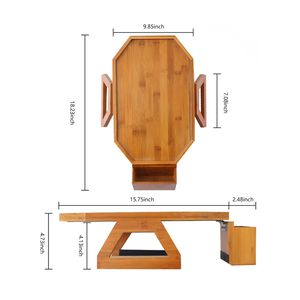 Bandeja Plegable de Bambú para Sofá con Organizador para Control Remoto y Caja de Almacenamiento para Uso en Baño - Product Image 2