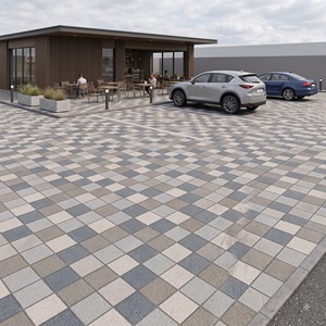 Carreaux de sol extérieurs en céramique 400x400mm, épaisseur 12mm - Finition mate robuste, antidérapants et résistants à l'usure pour allées et usage commercial - Product Image 5