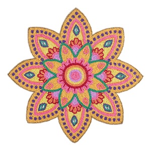 Handcrafted Flower Design <b>Beaded</b> <b>Placemat</b> Premium Decorative Dining Table Centerpiece For Modern Home Decoration - Product Image 1