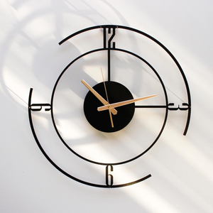 Modern Black Metal <b>Wall</b> <b>Clock</b> Minimalist Open Face <b>Decorative</b> <b>Clock</b> <b>for</b> Living Room Home Office Bedroom Interior Decor - Product Image 1