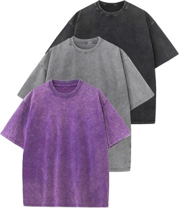 เสื้อยืดผู้ชายแบบฟอกกรด 100% ผ้าฝ้าย ป้องกันรอยยับ เป็นมิตรกับสิ่งแวดล้อม สไตล์สมาร์ทแคชชวล - Product Image 4