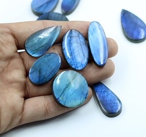 Cabujones de Labradorita Azul Flash de Alta Calidad, Piedras Sueltas de Cristal Natural Hechas a Mano, Piedras Pulidas a Mano para Joyería - Product Image 1
