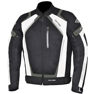 Blouson de moto d'été pour homme avec protections homologuées CE, doublure imperméable amovible et panneaux en maille respirante - Product Image 5