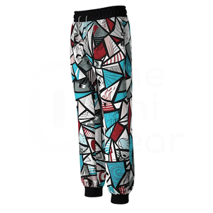 Nueva llegada de los hombres Casual Mid ligero gimnasio Fitness pantalones personalizados rectos curvos rayas impresas bolsillos 100% algodón - Product Image 1