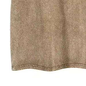 T-shirt homme délavé à l'acide 100% coton coupe droite style urbain logo avant manches courtes doux et épais 230g - Product Image 3