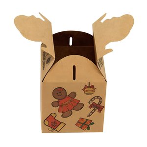 Merry <b>Christmas</b> Candy Treat Cookie Recyclable Foldable Kraft Paper <b>Boxes</b> Food Packaging Holiday Decoration Supplies - Product Image 2