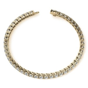 Bracelet tennis en or 14 carats avec diamants ronds brillants de 4 mm cultivés en laboratoire, bracelet et jonc tendance unisexe, cadeau - Product Image 4