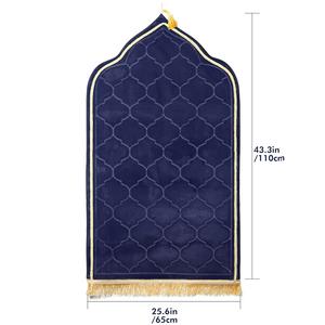 Tapis de prière portable de haute qualité, épais, pliable, couleur noire, pour musulmans, tapis de prière islamique, Hajj, Umrah, Ramadan - Product Image 2