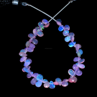 Cuentas de piedras preciosas en forma de pera facetadas de ópalo etíope Natural de la mejor calidad, uso de hebra para hacer artículos de regalo tradicionales, joyería