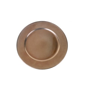 Round Metal Decorative Charger <b>Plate</b> Solid Color Polished Glam Design Party Dinnerware Gold Silver Rose Gold Charger <b>plate</b> - Product Image 3