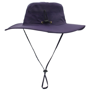 Unisex <b>Purple</b> Mesh Bucket <b>Hat</b> With Adjustable Chin Strap For Outdoor Spring Summer Wear Bucket <b>Hat</b> - Product Image 4