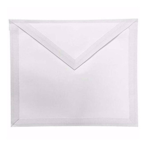 Tablier blanc de Maître Maçon Franc-Maçon pour Loge Bleue, broderie machine ton sur ton, personnalisé OEM, tenue de cérémonie - Product Image 3