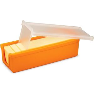 Contenitore per Burro in Silicone Arancione con Coperchio per Microonde, Lama Integrata per Affettare, Senza BPA - Mantiene il Burro Fresco e Accessibile - Product Image 1