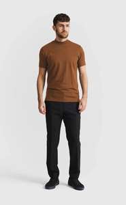 T-shirt pour homme en coton 100% couleur caramel, décontracté, manches courtes, séchage rapide, respirant, streetwear d'été, usage quotidien, doux - Product Image 4