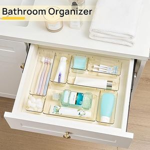 Set di 25 Organizzatori per Trucchi in Plastica Trasparente, Versatili, 4 Misure, Vassoi Organizzatori per Cassetti del Bagno, Contenitori per la Conservazione - Product Image 4
