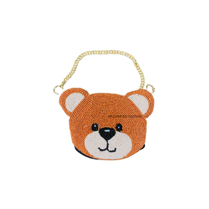 Monedero de Perlas Hecho a Mano Personalizado con Diseño de Personaje Femenino, Mini Cartera con Cremallera y Lazo Rosa, Monedero de Perlas de Semillas Personalizado - Product Image 4