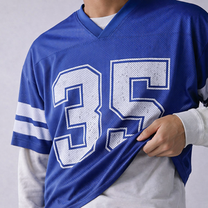 เสื้อเจอร์ซีย์อเมริกันฟุตบอลทรงโอเวอร์ไซส์สไตล์ Y2K ผ้าตาข่าย ระบายอากาศได้ดี สำหรับผู้ชาย เหมาะสำหรับฝึกซ้อมและแข่งขัน รับผลิตแบบ OEM ขายส่งสำหรับผู้ซื้อในสหรัฐอเมริกา - Product Image 2