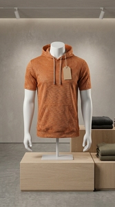 เสื้อฮู้ดแขนสั้นผู้ชาย เสื้อยืดฮู้ดน้ำหนักเบา ชุดออกกำลังกาย - Product Image 5
