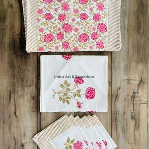 แผ่นรองจานและผ้าเช็ดปากพิมพ์ลายด้วยมือ - ซื้อแผ่นรองจานพิมพ์ลายตามสั่ง, ผ้าปูโต๊ะวาดลายด้วยมือ, แผ่นรองจานและผ้าเช็ดปากลายพิมพ์ด้วยมือแบบสำเร็จรูป - Product Image 6