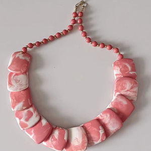 Collar de Cuentas de Resina Acrílica Geométrico Vintage Estilo Boho Chic, Diseño Único, Pieza de Joyería Artística, Regalo Perfecto Unisex para Cumpleaños - Product Image 1