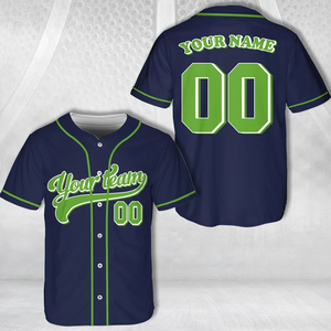 Camiseta de Béisbol Raglán Personalizada 100% Poliéster Bordada Transpirable de Secado Rápido con Botones para Hombre, Cuello en V, Nombre del Equipo de Atlanta - Product Image 6