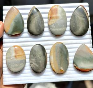 พลอยแจสเปอร์หลากสีธรรมชาติทรงคาโบชอง ขายส่งจำนวนมาก สำหรับทำจี้สร้อยคอ คุณภาพระดับ AAA - Product Image 3