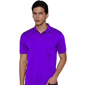 Polo en coton uni pour homme, manches courtes, décontracté, anti-plis, avec poche, coupe classique - Product Image 3