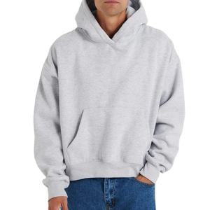 เสื้อฮู้ดดี้ผู้ชายแบบโอเวอร์ไซส์ คุณภาพสูง ตัดเย็บตามสั่ง ทรงหลวม ไหล่ตก ผ้าหนา 100% ผ้าฝ้าย - Product Image 1