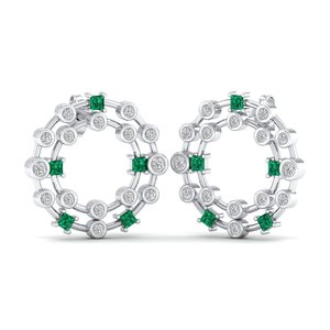 REYES Precio de Fábrica, Pendientes de Aro de Oro de 14K, 18K y 22K con Diamantes, Lujosas Piedras Preciosas de Esmeralda, Regalos de Boda, Joyería Fina para Mujer - Product Image 1