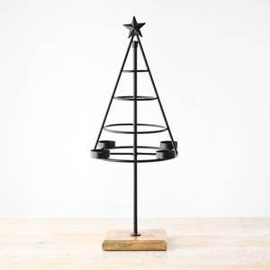 Metal <b>Christmas</b> <b>Tree</b> Decor Die Cut Centerpiece Modern Holiday <b>Table</b> Decoration Handmade with Candle Holder - Product Image 2